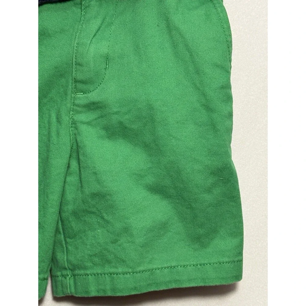 Polo Ralph Lauren Toddler 24M Green Chino Shorts Navy D-Ring Belt Pony